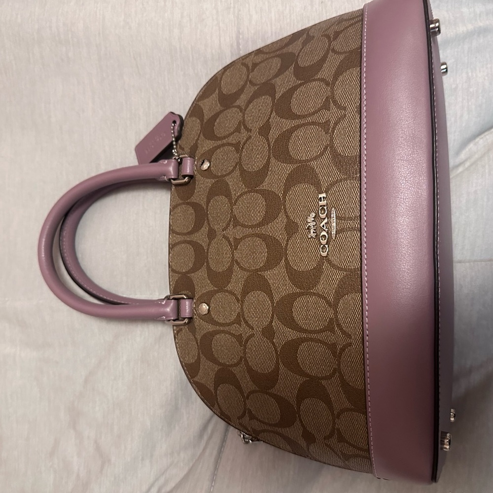 Coach Signature Brown and Pink Satchel